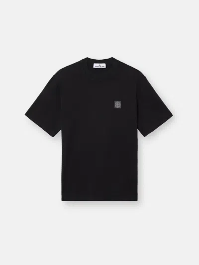 Stone Island Classic Crew Neck Slim Fit T-shirt Crafted In Black