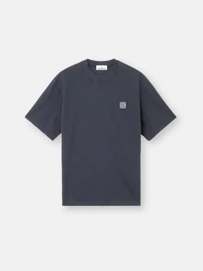 Stone Island 2100034 Combed Organic Cotton Jersey In Navy Blue
