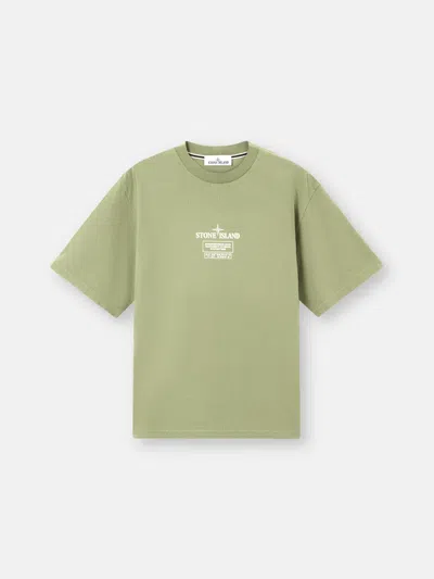 Stone Island 2100037 Combed Organic Cotton Jersey In Green