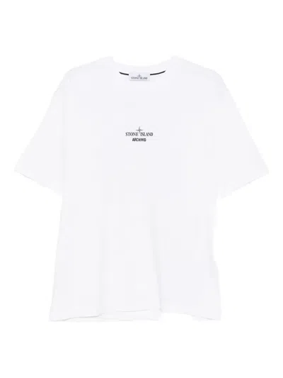 Stone Island 2100037 Logo-print T-shirt In White