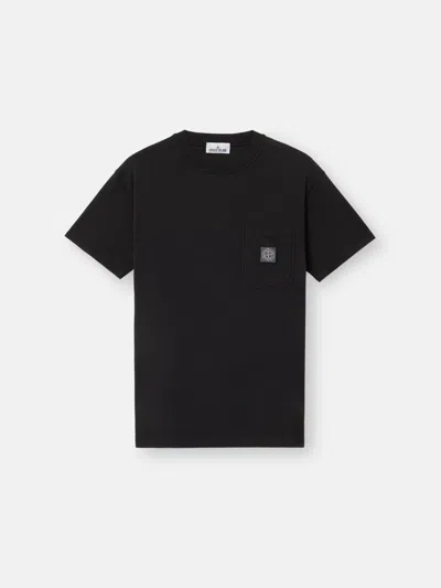 STONE ISLAND 2100219 ORGANIC COTTON JERSEY 'FISSATO' EFFECT