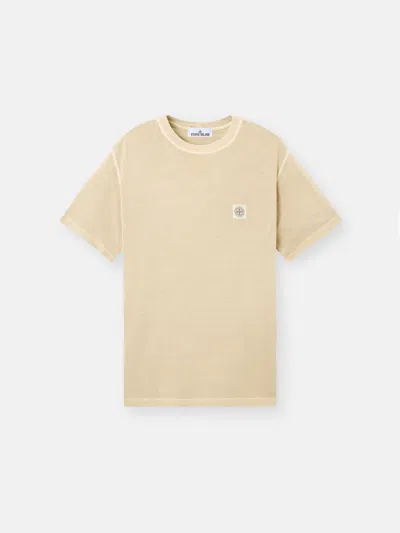 Stone Island 2100237 Organic Cotton Jersey 'fissato' Effect In Desert