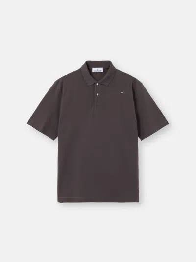 Stone Island Organic Cotton Polo Shirt In Gold