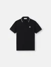 Stone Island Logo Embroidered Polo Shirt In Black