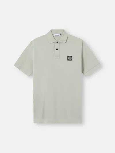 Stone Island 2200008 Organic Cotton Piqué With Stretch In Gray