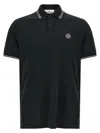 Stone Island Mens Black Brand-patch Regular-fit Stretch-cotton Polo Shirt Xl