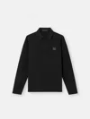 Stone Island Long-sleeve Polo Shirt In Black