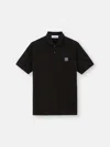 Stone Island Black Piquet Polo Shirt In Black