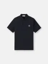 Stone Island 2200205 Organic Cotton Jersey 'fissato' Effect In Navy Blue