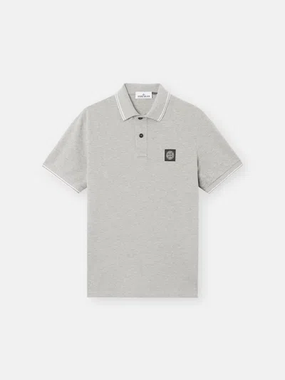Stone Island 22002sc Organic Cotton Elastane Piqué In Dust Grey Melange