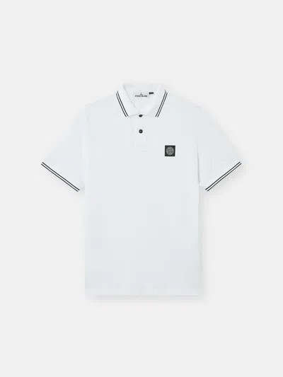 Stone Island 22002sc Organic Cotton Elastane Piqué In White