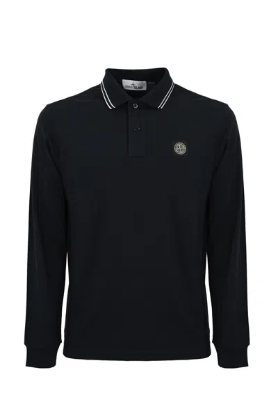 Stone Island 2sl18 Polo Shirt In Cotton Pique In Blue