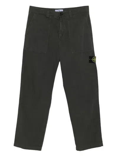 Stone Island 3100005 Patch-pocket Trousers In Black