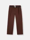 Stone Island Pleated-front Belted Trousers In Brown