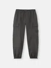 Stone Island Loose-fit Cargo Trousers With Elasticated Zipped Cuffs In Gray