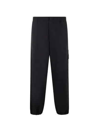 Stone Island 3100024 Wool Nylon Flannel S.i Ghost Sweatpants In Black