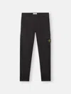 Stone Island Black Cotton Jogging Trousers With Logo Men In Black