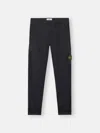 Stone Island Black Cotton Jogging Trousers With Logo Men In Navy Blue