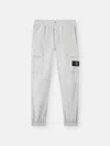 Stone Island Gray Stretch Cotton Tela Paracadute Sweatpants In Sky Blue