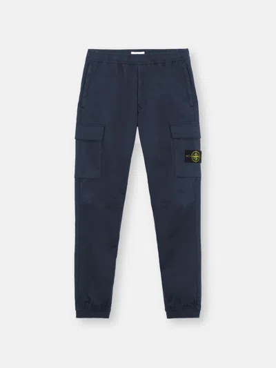 Stone Island Regular Tapered Fit Cargo Pants In Blue