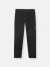 Stone Island Black Cotton Jogging Trousers With Logo Men In Black
