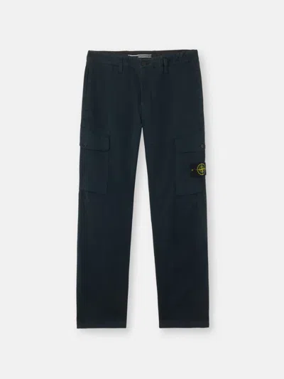 Stone Island 3100339 Organic Stretch Cotton Satin In Navy Blue