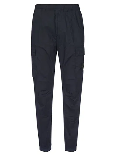 Pre-owned Stone Island 31303 Stretch Cotton Tela 'paracadute' Garment Dyed Cargo Pants In Navy Blue