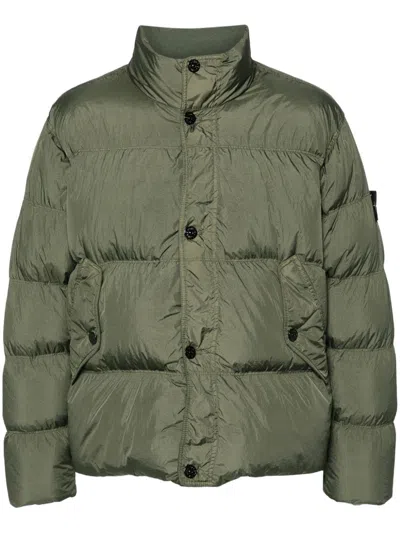 Stone Island Compass-badge Puffer Jacket In Green