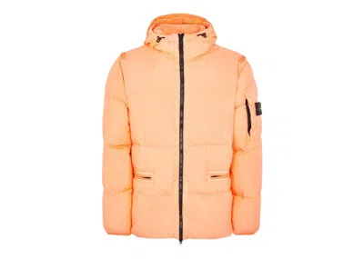 Pre-owned Stone Island 40223 Garment Dyed Crinkle Reps Rny Down Jacket In Peach