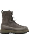 Stone Island 40mm Lace-up Suede Boots In Gray