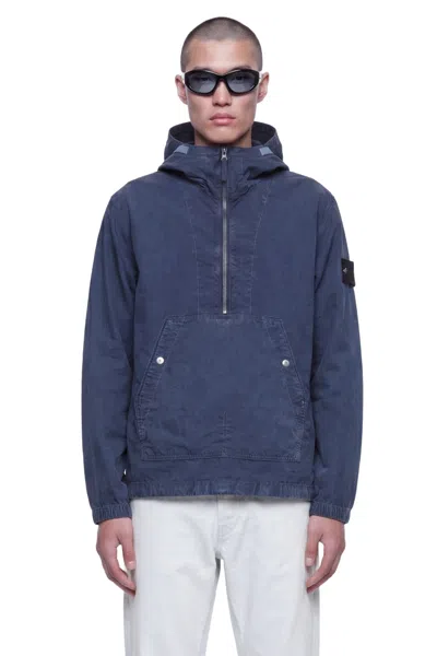 Stone Island 4100005 Hooded Anorak In Blue