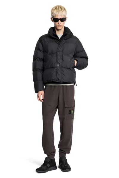 Stone Island 4100010 Crinkle Reps Down Jacket In Black