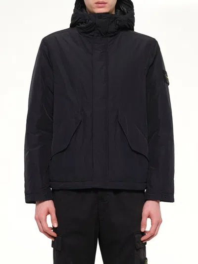 Stone Island 4100010 Nylon Short Parka In Black