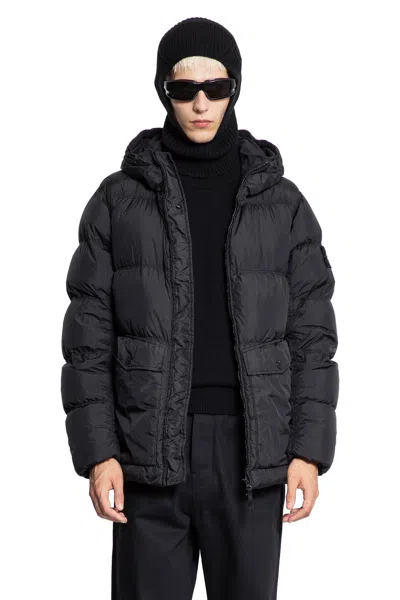 Stone Island 4100011crinkle Reps Down Jacket In Black