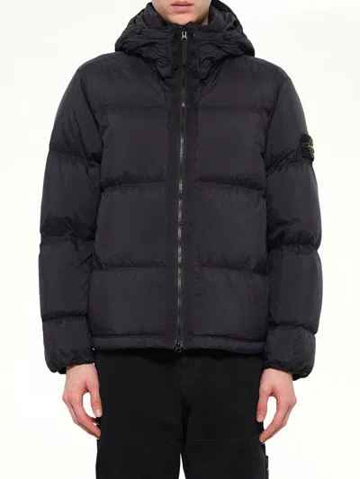 Stone Island 4100013 Matt Ripstop Cordura Puffer Jacket In Black