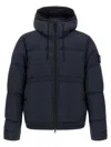 Stone Island Down Parka In Cordura Ripstop Matt Nylon In Blue