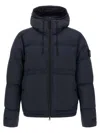 Stone Island Down Parka In Cordura Ripstop Matt Nylon In Blue