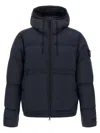 Stone Island Down Parka In Cordura Ripstop Matt Nylon In Blue