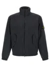 Stone Island Stretch Polyester Jacket Elastic Cuffs High Collar In Black
