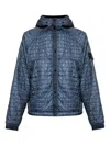 Stone Island 4100023 Quilted Logo-patch Jacket In Blue