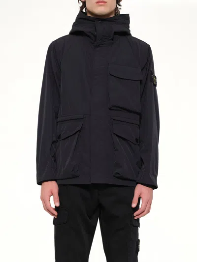 Stone Island 4100032 Short Parka In Blue