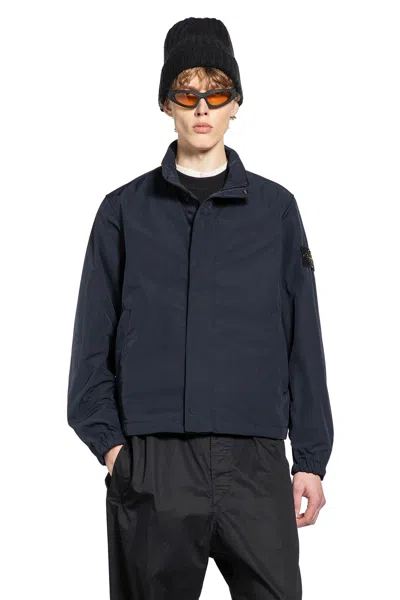 Stone Island 4100033 Cotton Moleskin Windbreaker In Blue