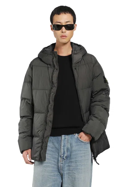 Stone Island 4100037 Crinkle Reps Down Jacket In Gray