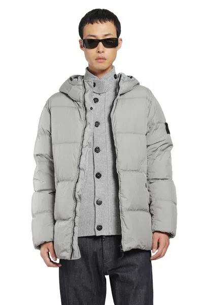 Stone Island 4100037 Crinkle Reps Down Jacket In Gray