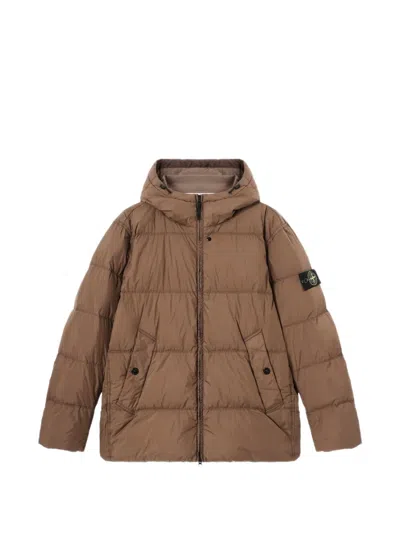 Stone Island 4100037 Crinkle Reps Ny Wind-resistant Down Jacket With Anti-drop In Brown