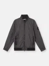 Stone Island Long-sleeved Casual Jacket In Charcoal Grey