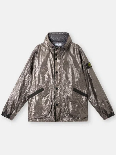 Stone Island Long-sleeved Casual Jacket In Purple