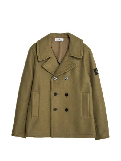 Stone Island 4100040 Heavy Melton Peacoat In Multi