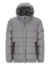 Stone Island 4100040 Seamless Tunnel Nylon Down-tc Hooded Jacket In Gray