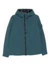 Stone Island 4100047 Hooded Zip-front Jacket In Blue